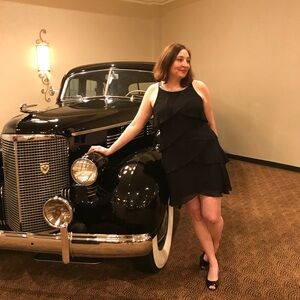 S.L. Fashions Black Tiered Mini Dress